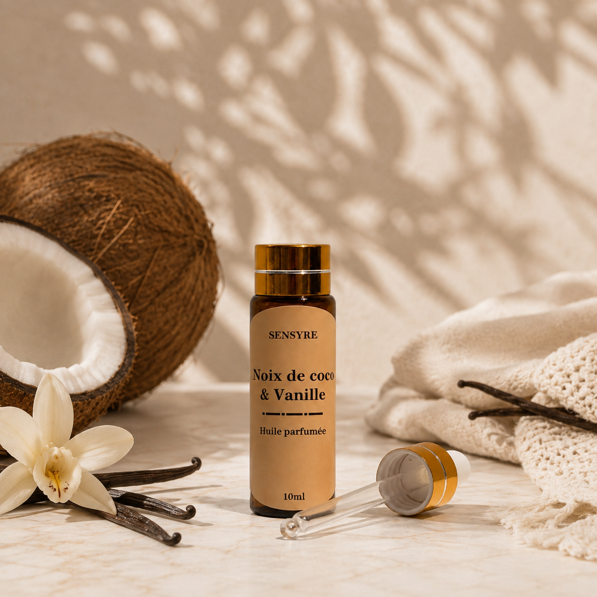 Huile parfumée Noix de coco & Vanille, concentré de parfum - 10ml